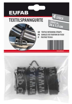 EUFAB Sangle De Serrage En Textile (pack De 4) -Vélos Pièces Magasin Eufab 12011 Textilspanngurt 4er Pack 3