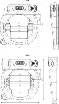 Abus Antivol De Cadre Pro Amparo 4750 XL NR -Vélos Pièces Magasin abus 69353 20113958 Pro Amparo 4750 XL NR Rahmenschloss 3